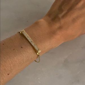 Gold pave hinge cuff
